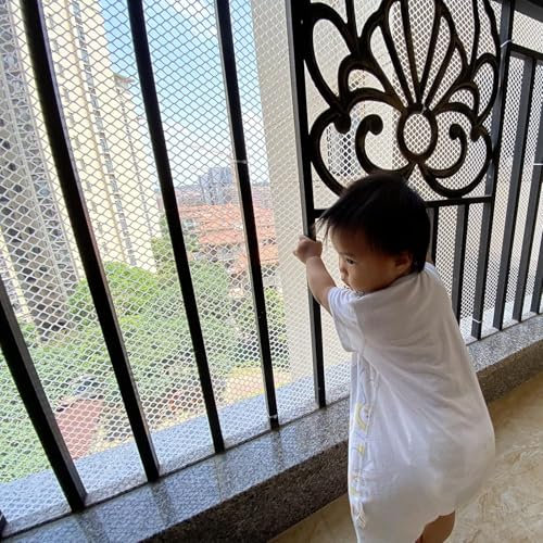 ININOSNP Balcony Safety Mesh Black Flexible Plastic Wire Mesh Fence Mesh Hexagonal Hole Garden Mesh Railing Deck Attic Roll Fence(0.6x5m/1.97x16.4ft)