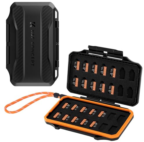 K&F CONCEPT 28 Slots Micro SD Card Holder for Micro SD SDXC SDHC TF Cards | Water-Resistant Memory Card Case, Anti-Shock Micro SD Card Cases, Portable Card Storage Box Organiser for MSD TF