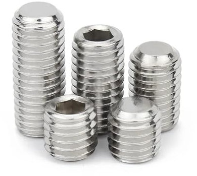 Aqxyhjk Feingewinde M4 M5 M6 M8 M10 M12 DIN913 304 Edelstahl 12,9 Sechskant Innensechskant Flachgewindestift Kopfloser Bolzen Stellschraube(5pcs M10x1x12)