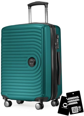 Hauptstadtkoffer Mitte Handgepäck 55x40x23 cm 55 Lmit Anhänger, Türkis | ABS-Hartschale · TSA · XL Erweiterung · 4 Rollen · Austauschbare Ersatzteile · Kurzurlaub · Digitaler Kofferanhänger