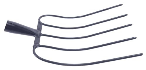 Kisangel Forchetta Per Letame in Ferro Resistente Multifunzionale Per Uso Agricolo e Manutenzione Prati Rurali Design Portatile Robusto