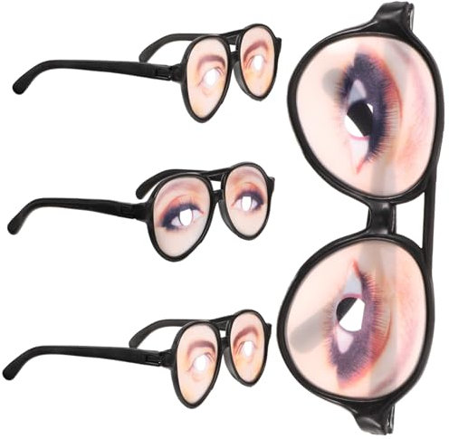 VERDANVERSE Lunettes Yeux 4 Pcs en Plastique, Lunettes Rigolotes pour Fête