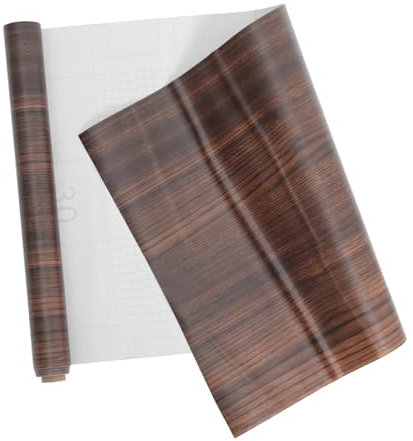 CATIEBYE 1rollo Vinilo Autoadhesivo De Madera Para Muebles Tapiz De Pvc Para Renovación De Armarios y Mesas Decoración De Interiores Fácil De Aplicar Color Nogal