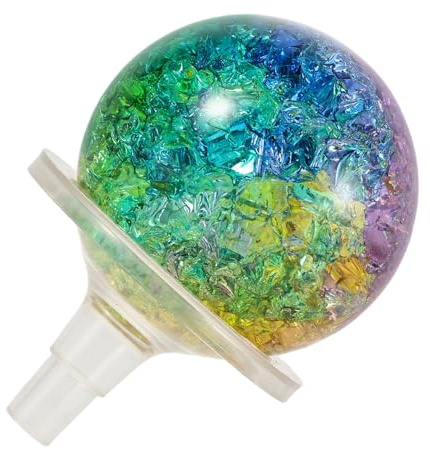 TOPPERFUN Boules De Verre Décoratives Glace Craquelée 5 Cm Sphère en Verre Rond Effet Givré Plastique Support Multifonction Décoration Intérieure Aquarium Fontaine Plateau à Thé