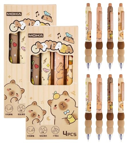 TAKONE Capybara Stift Set 8 Stück radierbar 0,5 mm Mine Einziehbar | 8 Capybara Stifte Set, radierbare Tinte, 0,5 mm Mine, Einziehbar