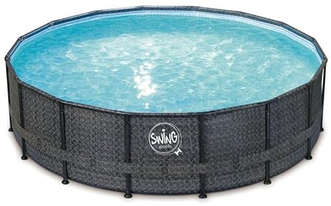 Swing Pools Rattan-Design Frame Pool, 488 x 122 cm, 19.727 Liter