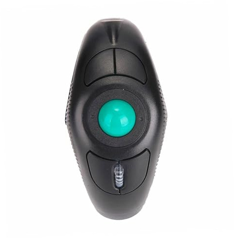 SHINEOFI Souris à Boule de Commande sans Fil Ergonomique Connexion 2.4ghz USB, Design en Plastique Noir Adapté pour Ordinateur Portable et Utilisation Ambidextre