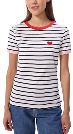 Petit Bateau Maglietta iconica a Maniche Corte a Righe in Cotone da Donna