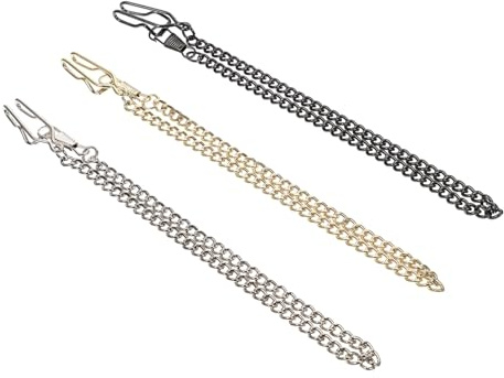 IMIKEYA Catene Decorative in Ferro Leggero Set 3 Pezzi per Orologio da Tasca Portabile Vintage Chic, Catena Pantaloni Jeans Portatile per Abbigliamento Casual e Collezionismo