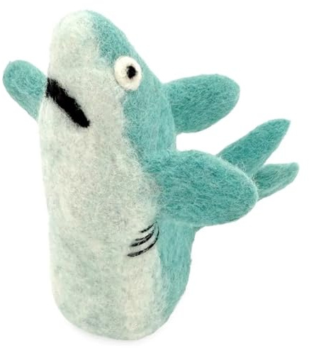 Nepalaya Artisan Community - EW-247 - Eierwärmer, Haifisch, Poolblau, Filz, Handarbeit, H: 14cm, D: 5cm