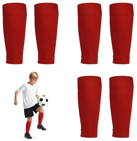 Nhgkju Fußballstutzen Kinder 3 Paar, Elastische Stutzen ohne Socken & Tubes Sportsocken, Atmungsaktive Fußballsocken für Kinder Jungen, Ideal für Fußball Basketball Radfahren Laufen