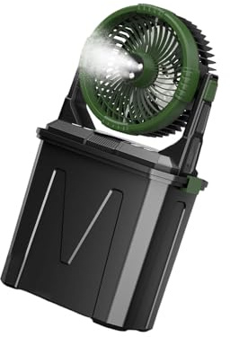Oxxggkao Ventilateur brumisateur oscillant rechargeable 20 000 mAh Vitesse réglable 72 h d'autonomie Intérieur Extérieur Circulation de l'air Ventilateur de camping