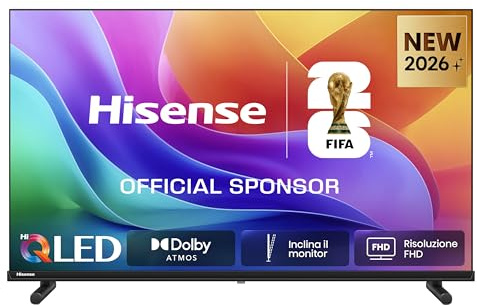 Hisense Smart TV QLED 40 FHD TV 40E5ST, 60Hz, Audio Dolby Atmos, VIDAA OS con 1000+ APP, HDR10, Game Mode, Works with Alexa, Wifi, lativù