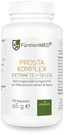 FürstenMED® Prosta Komplex Hochdosiert mit Kürbiskern-Extrakt + Granatapfel + Brennnessel, Soja, Lycopene & Selen - 90 Vegane Kapseln speziell entwickelt für den Mann, Laborgeprüft & Ohne Zusätze