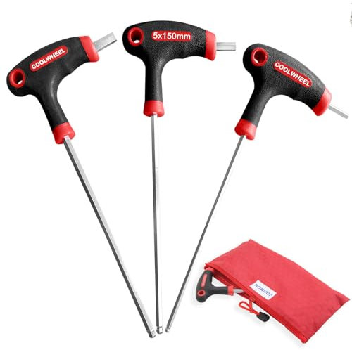 Bike Hex Allen Key Wrench Set - 4/5/6mm Bicycle T-handle Energy Saving Hex Key Screwdriver Tool Kits with Ball End for Bike Pedal Handlebar Disc Brake Mount Repair