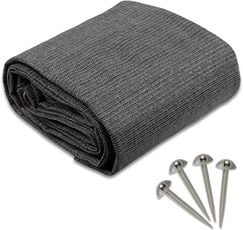 Tappeto da campeggio – 240 g/m² HDPE – con occhielli in acciaio inox e 4 picchetti a T – impermeabile e traspirante – tappeto per tenda da tenda da campeggio