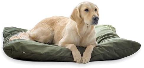 4L Textil ZOE Hundekissen wasserfest mit Bezug Hundebett wasserabweisend Hundekissen mittelgroße Hunde waschbares Hundebett mittelgroße Hunde (60x50 cm, Dunkelgrün)