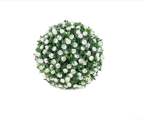 SPORTARC Artificial Rose Flower Balls Topiary Hanging Garden Basket Plant UV Stable-D 25cm