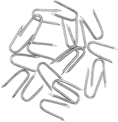 OMOTOOL Wire Fencing Galvanised Staples (260 pcs)，Chicken Wire Fencing Staple Horseshoe Nail Set - Securely Attach Chicken Wire Netting Wire Mesh to Fences or Posts (Ø 2mm)