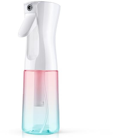 URAQT Bottiglia Spray 200ML, Flacone Spray Continuo Fine per Capelli, Riutilizzabile per Barbiere, Piante, Fiori (Verde Rosa Sfumato)
