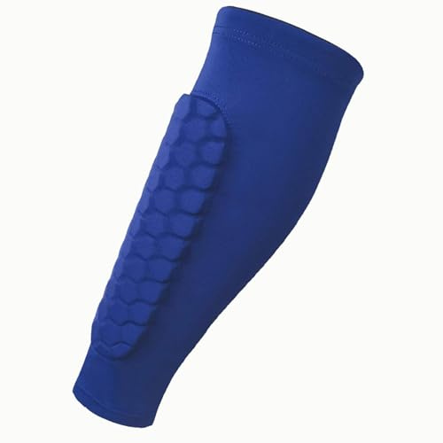 rockible Fußball Beinstulpen, Fußball Schienbeinschoner, Schutzsocken, Bequeme Kniestütze, Wadenbein Kompressionsmanschette für Basketball, blau M