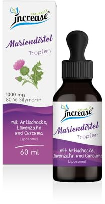 Liposomale Mariendistel Tropfen mit Artischocke, Löwenzahn und Curcuma hochdosiert - (30.000mg pro Packung) 1000mg pro Tagesdosis davon 80% (800mg) Silymarin - MCT Öl - Hohe Bioverfügbarkeit