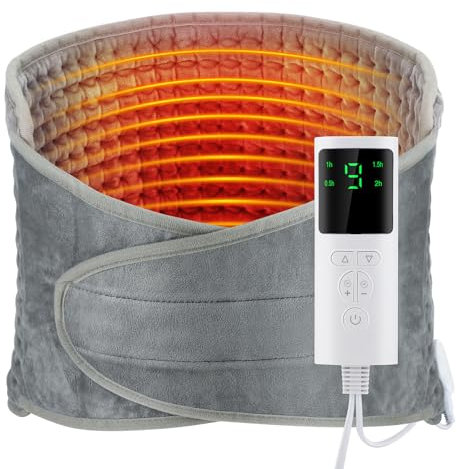 Elektrisches Heizkissen, Taille Beheiztes Kissen Mit LCD-Controller, 9 Heizstufen, 4 Timer-Einstellungen, Schnelles Aufheizen, Ideal Für Rücken Bauch Schultern Bein -30x126cm