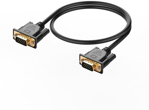 PNGKNYOCN VGA to VGA Cable,0.5M VGA 15 pin 1080P Full HD Male to Male Monitor Video Adapter Cable for Computer PC Monitor Laptop TV Projector and More (0.5M)