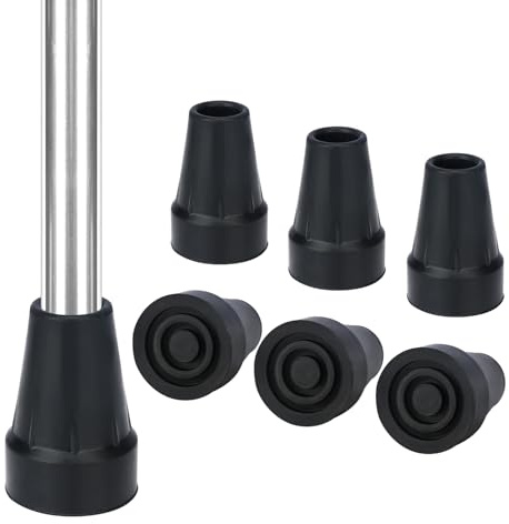 YF Gehstöcke Gummipuffer, 22 mm Robuste Verdickte Gummiersatzspitzen für Gehstock, Rutschfeste Extremgriffkappen für Gehstöcke, Krücken und Gehhilfen, Schwarz
