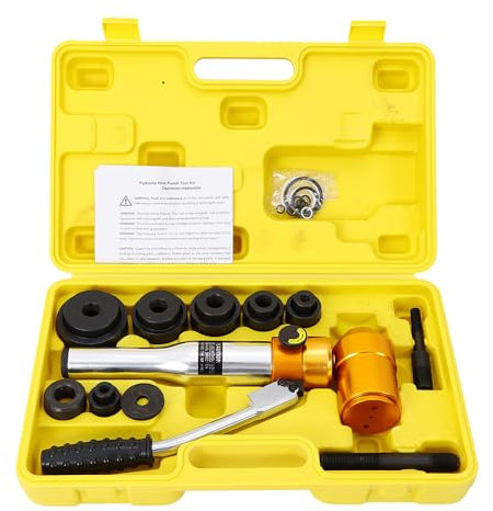 Juego de herramientas de perforación hidráulica 90 KN de mano hidráulica perforadora de chapa, 22,5 mm - 60,8 mm con 6 troqueles
