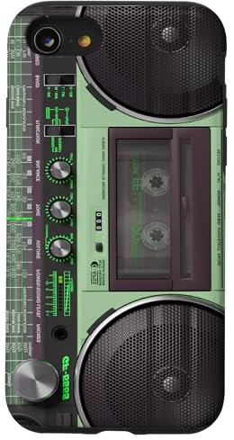 Boombox Throwback Music Stereo Ghettoblaster im Retro-Look, Grün Hülle für iPhone SE (2020) / 7 / 8