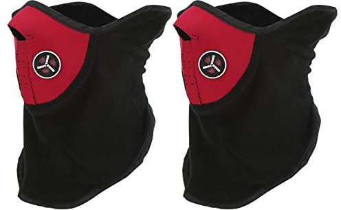 OUCRIY Demi-Masque Coupe-vent Anti-poussière, Masque de Cyclisme D'hiver pour Moto, Ski en Plein Air (Rouge)