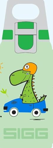 Sigg - Trinkflasche Kinder - Viva One Dino Race Sonderedition - Für Kohlensäurehaltige Getränke Geeignet - Auslaufsicher - Spülmaschinenfest - BPA-frei - Sport & Schule - Blau - 0,5L