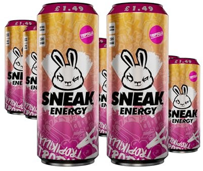 SNEAK Energy Drink Cans | Tropikilla | No Sugar. No Nasties. Just Natural Caffeine, Focus Boosting Nootropics in a Can | 330ml x 12