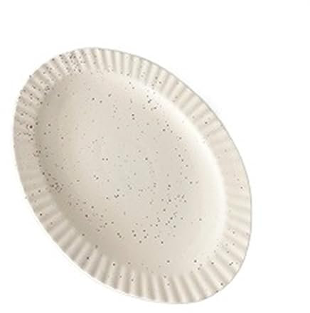 CHFYIJYHM Moderne große Speiseteller, ovaler Keramik-Speiseteller, Heimrestaurant, Küche, Abendessen, flacher Dessertteller, westliche Lebensmittel, mattierter Teller, Salatteller, stapelbare Speisete