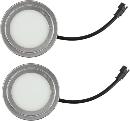 ruehalf 2-Pcs DC 12V 1.5W Range Hood Bulb with SM Socket, Sturdy Stainless Steel Undercabinet Closet LED Light Kitchen Stove Appliance