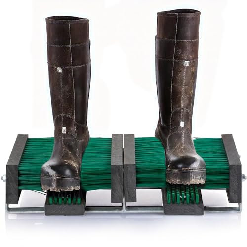 Grattoir à Chaussures avec Support Borstelshop - Paillasson d'extérieur - Brosse grattoir à Chaussures d'extérieur - Paillasson Robuste - 35 x 32 cm - Vert