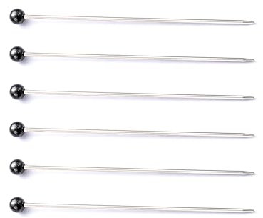 YUPEIUKLI 6 Pezzi in Acciaio Inossidabile Pratico spiedino ago Riutilizzabile per Test di Torta Strumento di Cottura