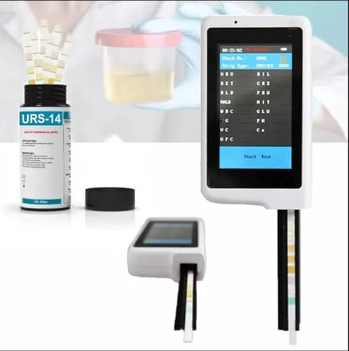 Analizador de orina portátil con USB, con 14 tiras reactivas (100 unidades), para uso doméstico y hospitalario