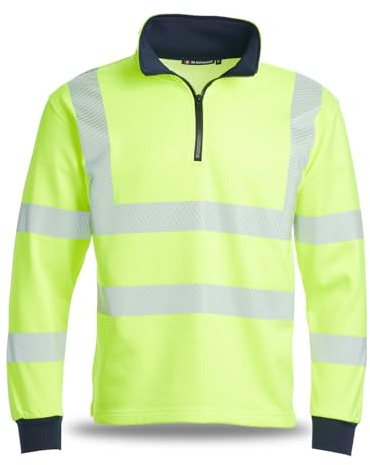 Blackrock Hi-Vis Jumper Yellow, 1/4 Q-Zip Pullover Sweatshirt, Size 6XL | Fleece Polycotton, For Men Women Unisex, Work Hi Viz, Construction Workwear, EN20471 Class 3, Reflective, High Vizibility