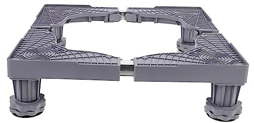 Appliance Stand Plastic Base for Washing Machine and Dryer Grey | Adjustable Moving Stand, Stable Support with Increased Height and Strong Bearing Capacity