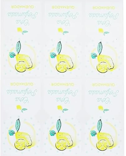 Pegatinas Saquito Perfumado Limón | Blíster 6 Unidades | Ideal para Bolsas de Cera | Decoración Aromática | Medidas 3,5x7 cm | Estilo único