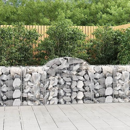 GCHDHAPB Arched Gabion Baskets 12 pcs 200x50x80/100 cm Galvanised IronHome & Garden Lawn & Garden Gardening Pots & Planters