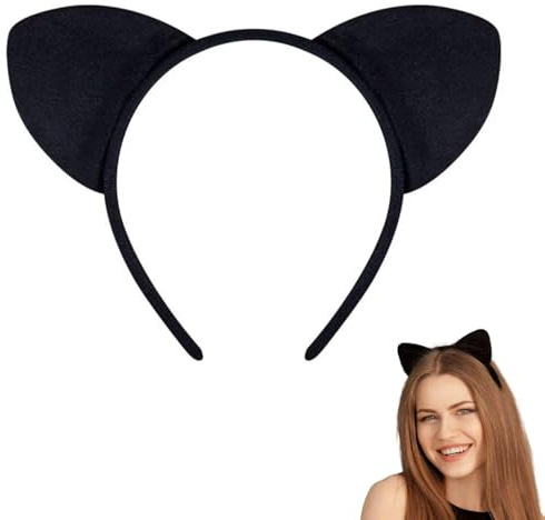 Yowfond 1 Stück Katzenohren Haarreif | Cat Ears Headband | Halloween Haarschmuck für Damen, Frauen, Mädchen | Katzen Kostüm Accessoire für Karneval & Fasching