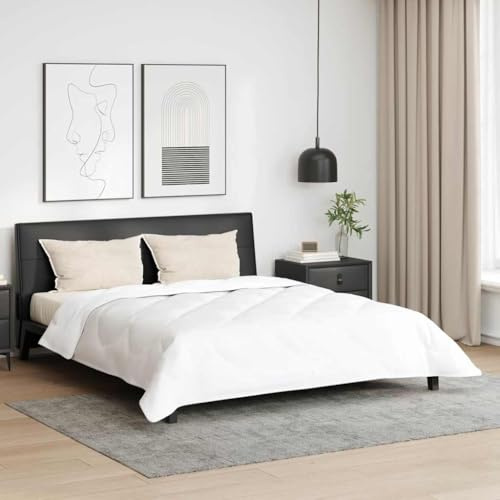 Frdhee Trapunta trapuntata per tutte le stagioni, coperta con cuscino, 3 pezzi, in microfibra bianca e piume, trapunta per inverno, estate, quattro stagioni, leggera, non richiede montaggio