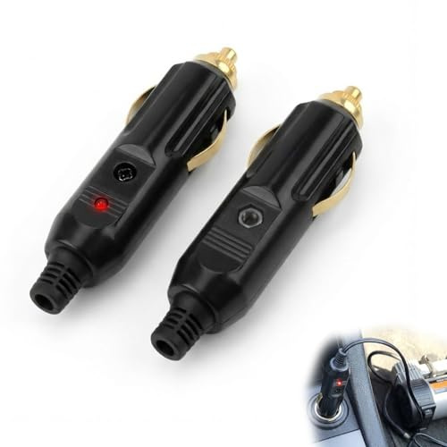 Jetstream 2 Piezas Enchufe Mechero para Coche 12V/24V, Conector Mechero Coche, Adaptador de Corriente Universal con 15A Fusible de Seguridad e Indicador LED para Coche, Automóvil, Camión, Barco