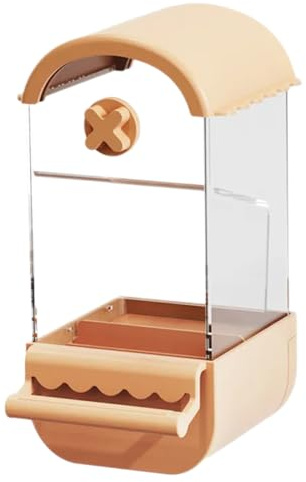 Gissroys Cage pour perroquets - Distributeur de nourriture à visser - En plastique - Distributeur automatique de nourriture pour oiseaux - Facile à utiliser - Station à outils intérieure pour station