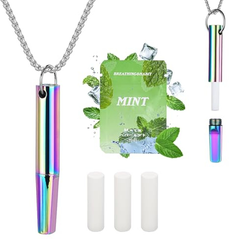 Collar de respiración con resistencia, collar de respiración de ansiedad con filtro, collar sin respiración para gestión del estrés, ejercicios de respiración, meditación