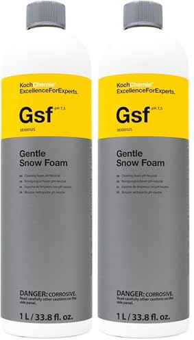 KOCHCHEMIE Gentle Snow Foam - pH Neutral Pre-Cleaning; Works With Foam Cannons & Sprayers; Manual Washing Shampoo; Safe on Existing Wax & Sealed Surfaces; Unique Cherry Fragrance (1 Liter) (Pack of 2)