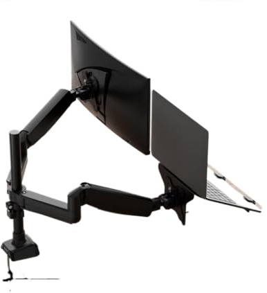 Ställ för dubbla bildskärmar, 2 i 1 Dual Monitor Stand Mekanisk armhöjd justerbar for bärbar dator och PC Multicolor(Schwarz)